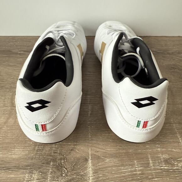 Lotto Stadio Soccer Cleat Shoes Mens Size 8 White Gold Firm Ground 219545 - Picture 8 of 13